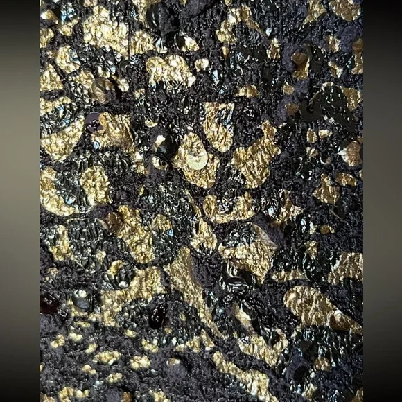 BRITTANY BLACK Women’s Bronze on Black Intermittent Sequined Top Sz M / L - Picture 6 of 6